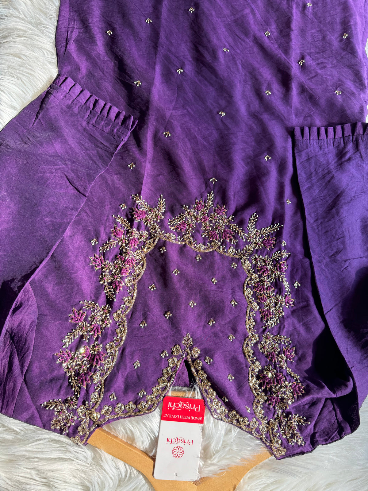 Black Embroidered kurta bottom with dupatta with Zardosi work