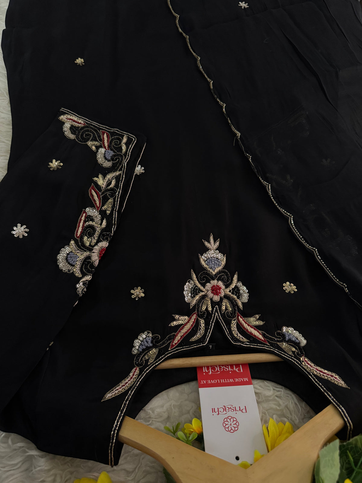 Prisachi Pink Embroidered kurta bottom with dupatta