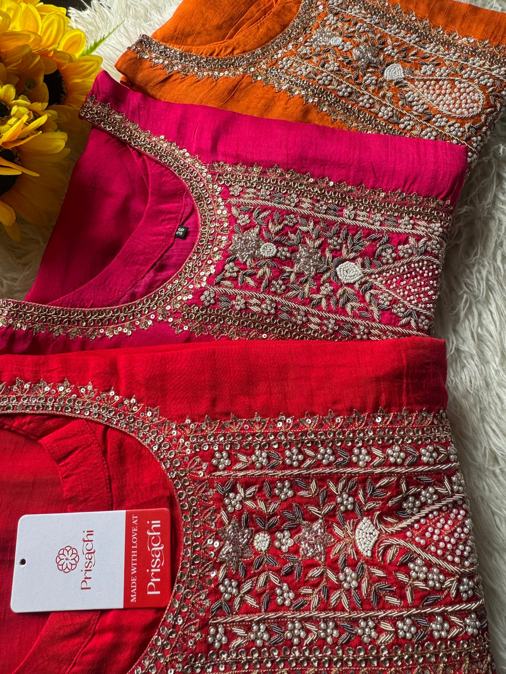 Pink designer embroidered kurta set with dupatta