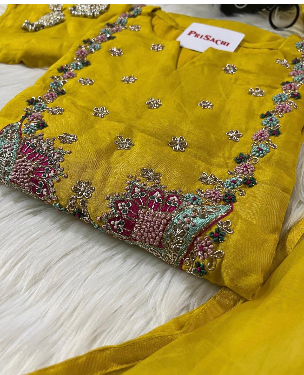 Wine embroidered chanderi silk kurta set with dupatta