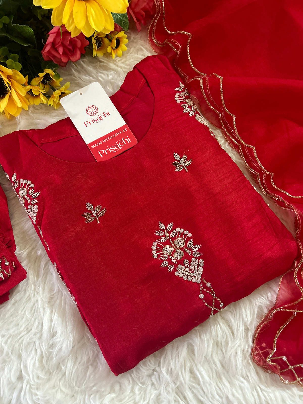 Designer Embroidered kurta set with dupatta