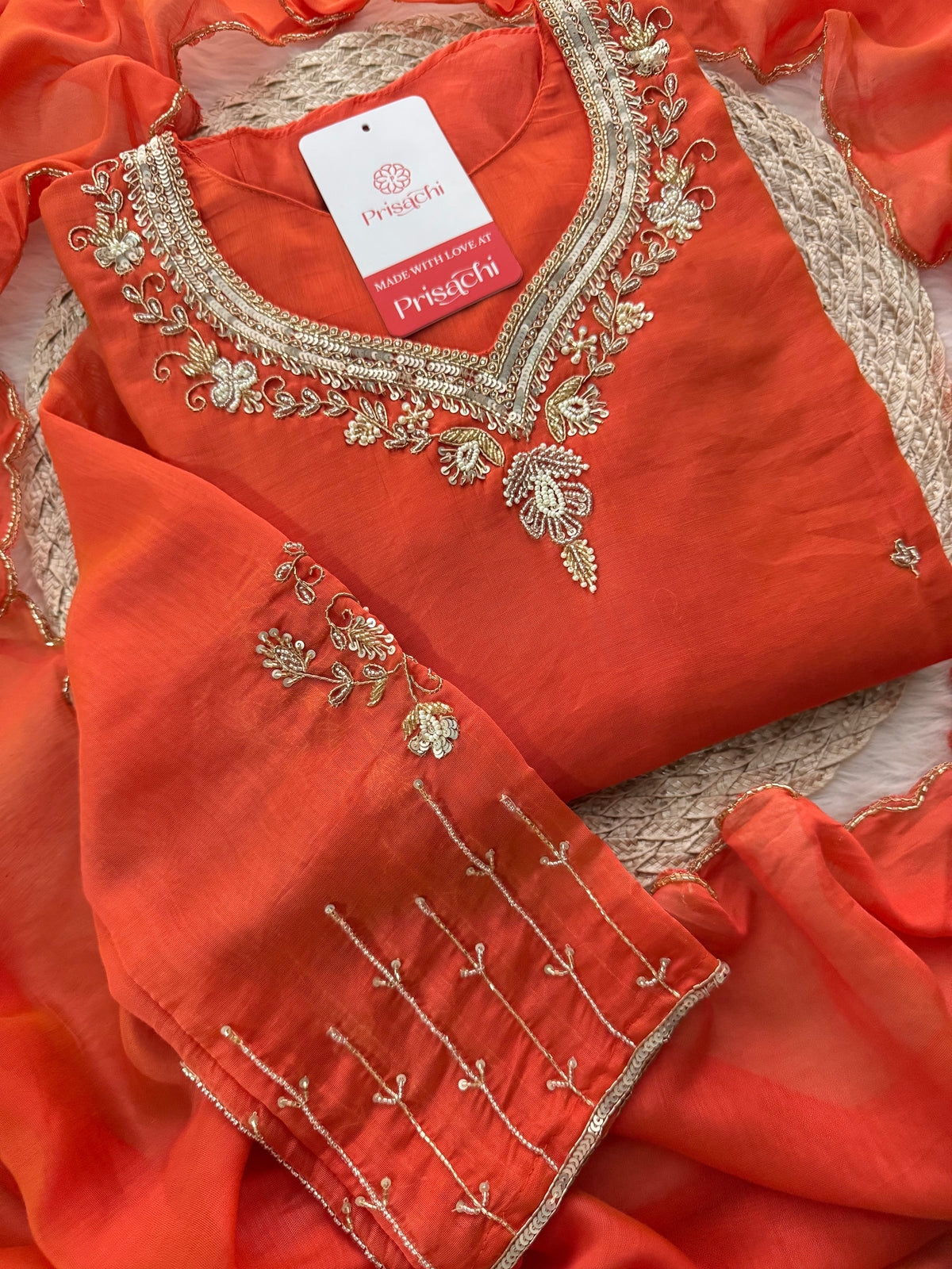 Prisachi A-line Kurta Set with comfy pant and dupatta for Women