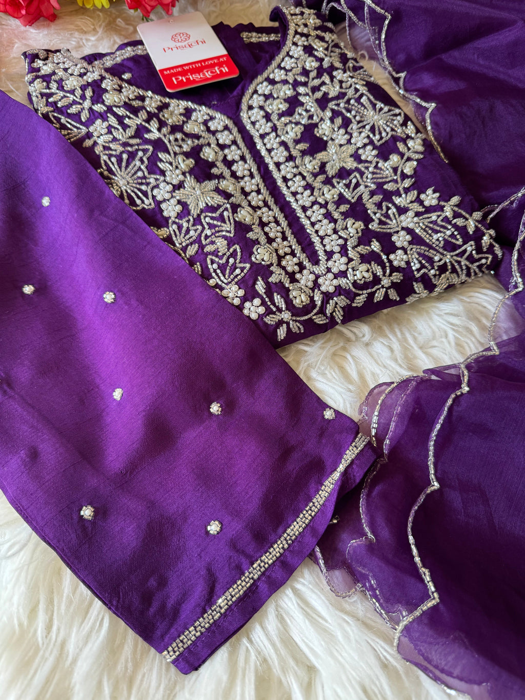 Pink Designer Embroidered kurta set with dupatta
