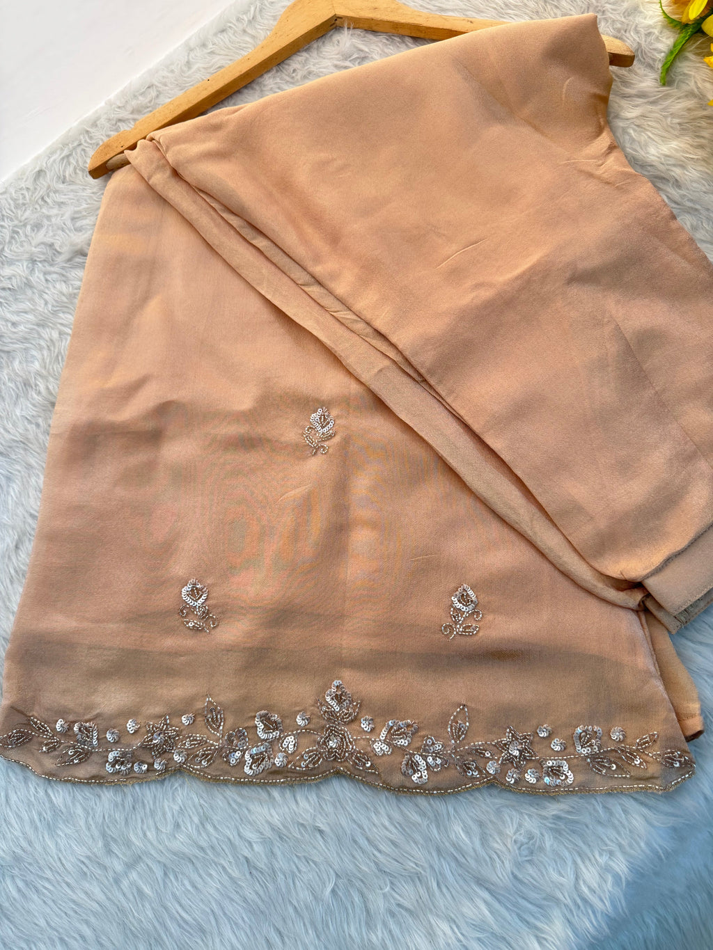 Beige Kurta Set for Women with Pants and Dupatta