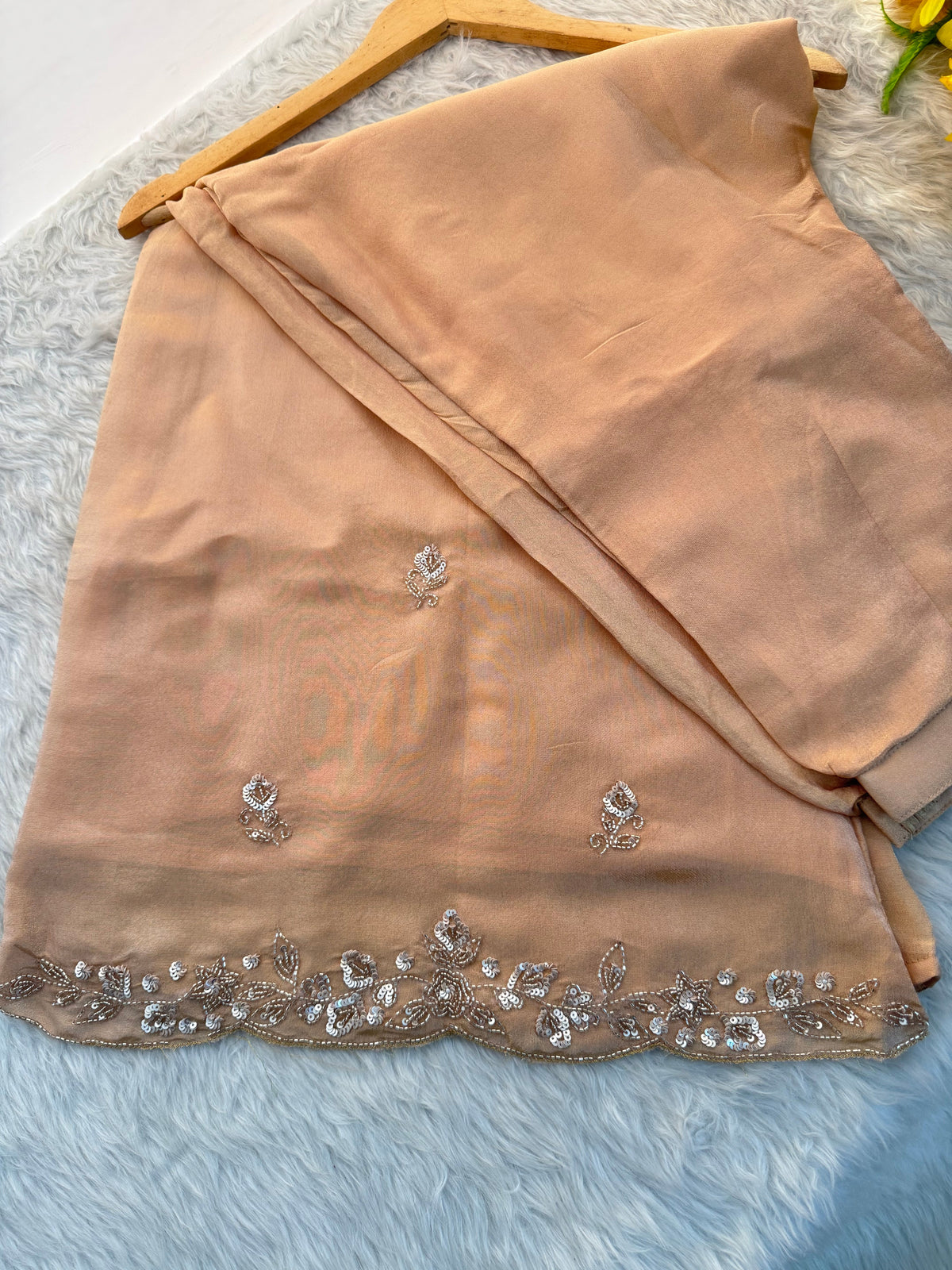 Beige Kurta Set for Women with Pants and Dupatta