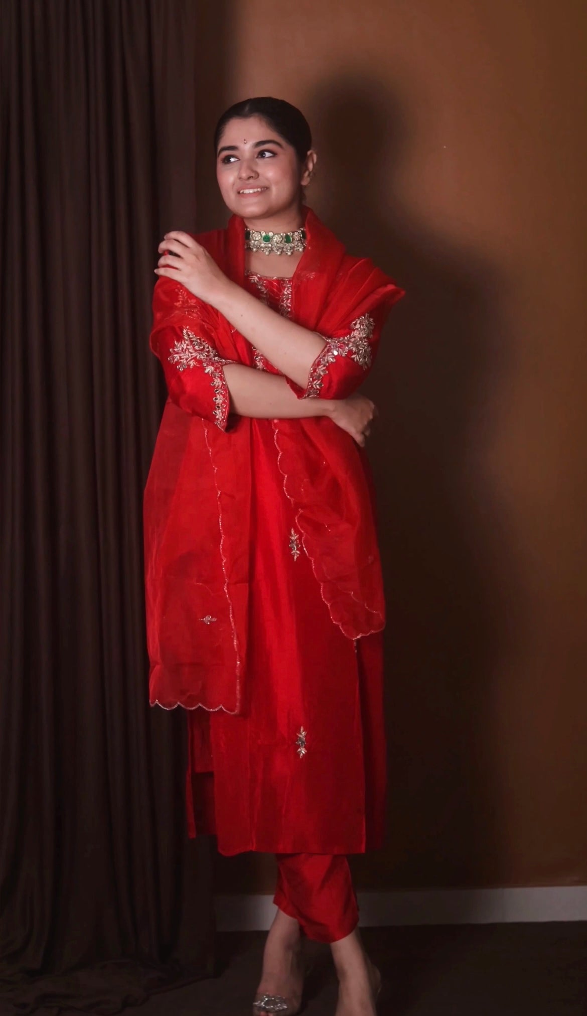 Embroidered kurta set with dupatta