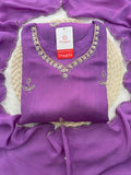 Purple  Embroidered Sharara Set with pants and Dupatta for Women | Prisachi