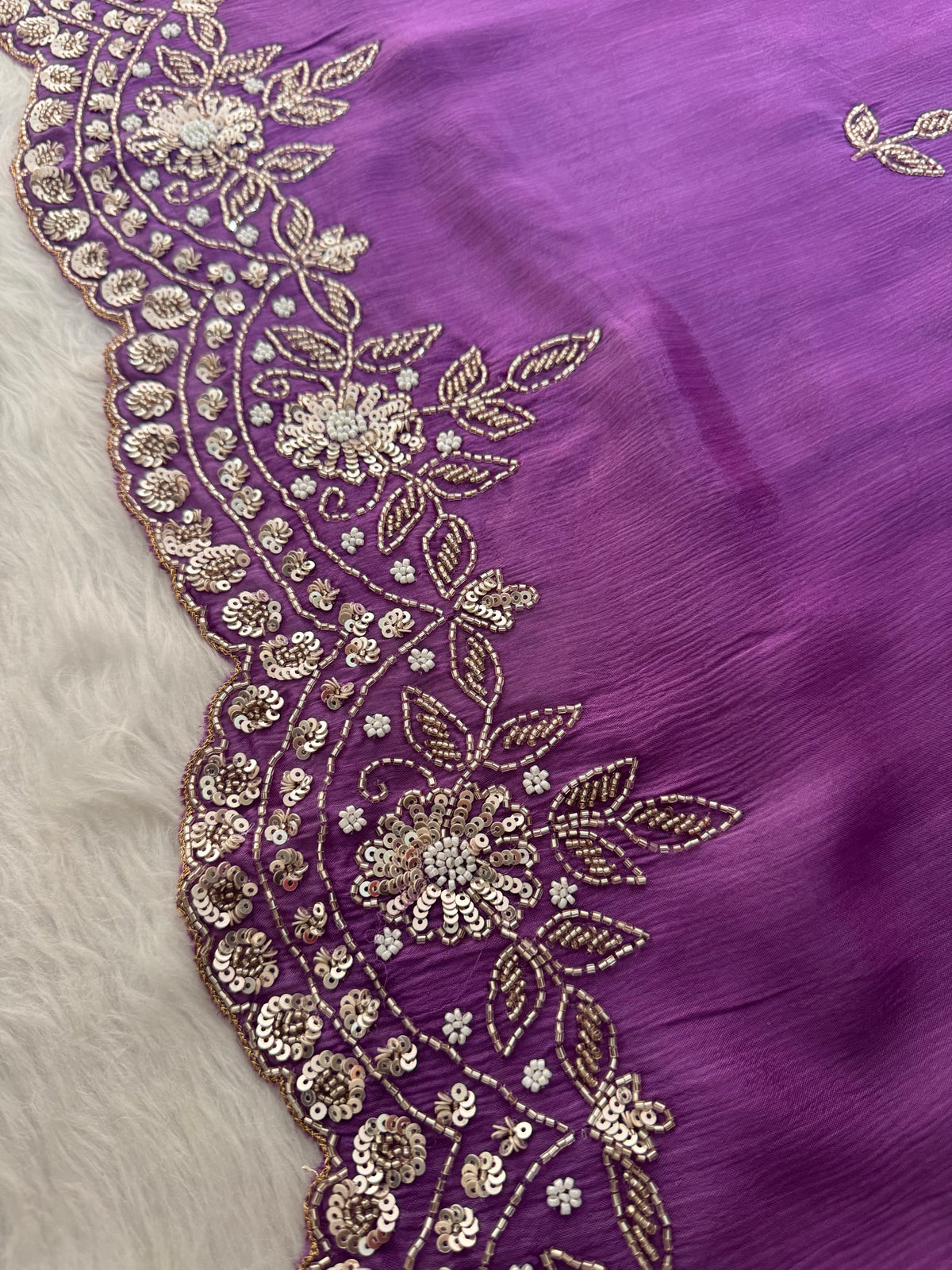 Purple  Embroidered Sharara Set with pants and Dupatta for Women | Prisachi