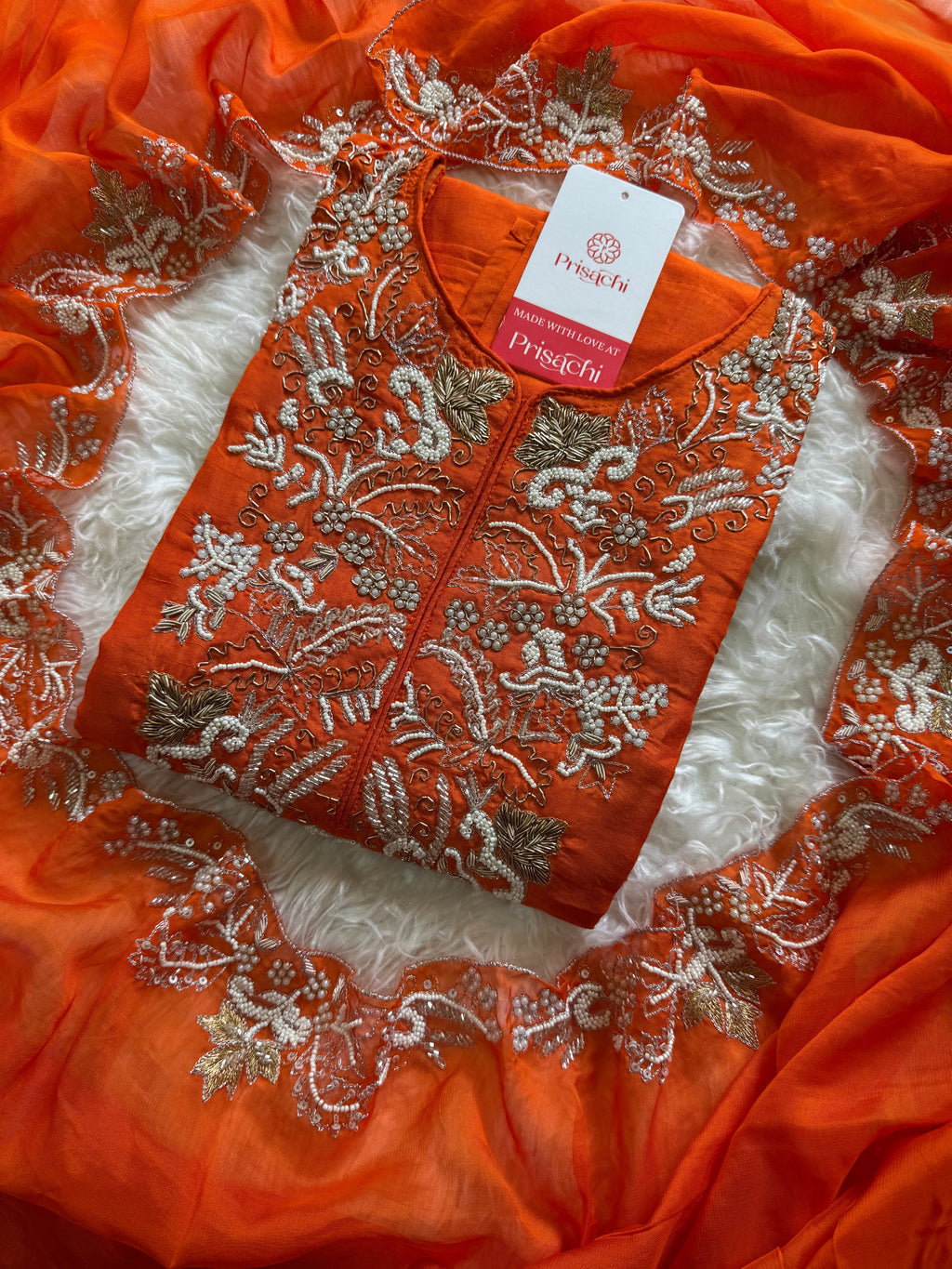 Pink Designer Embroidery Kurti pant with embroidered Work duptta
