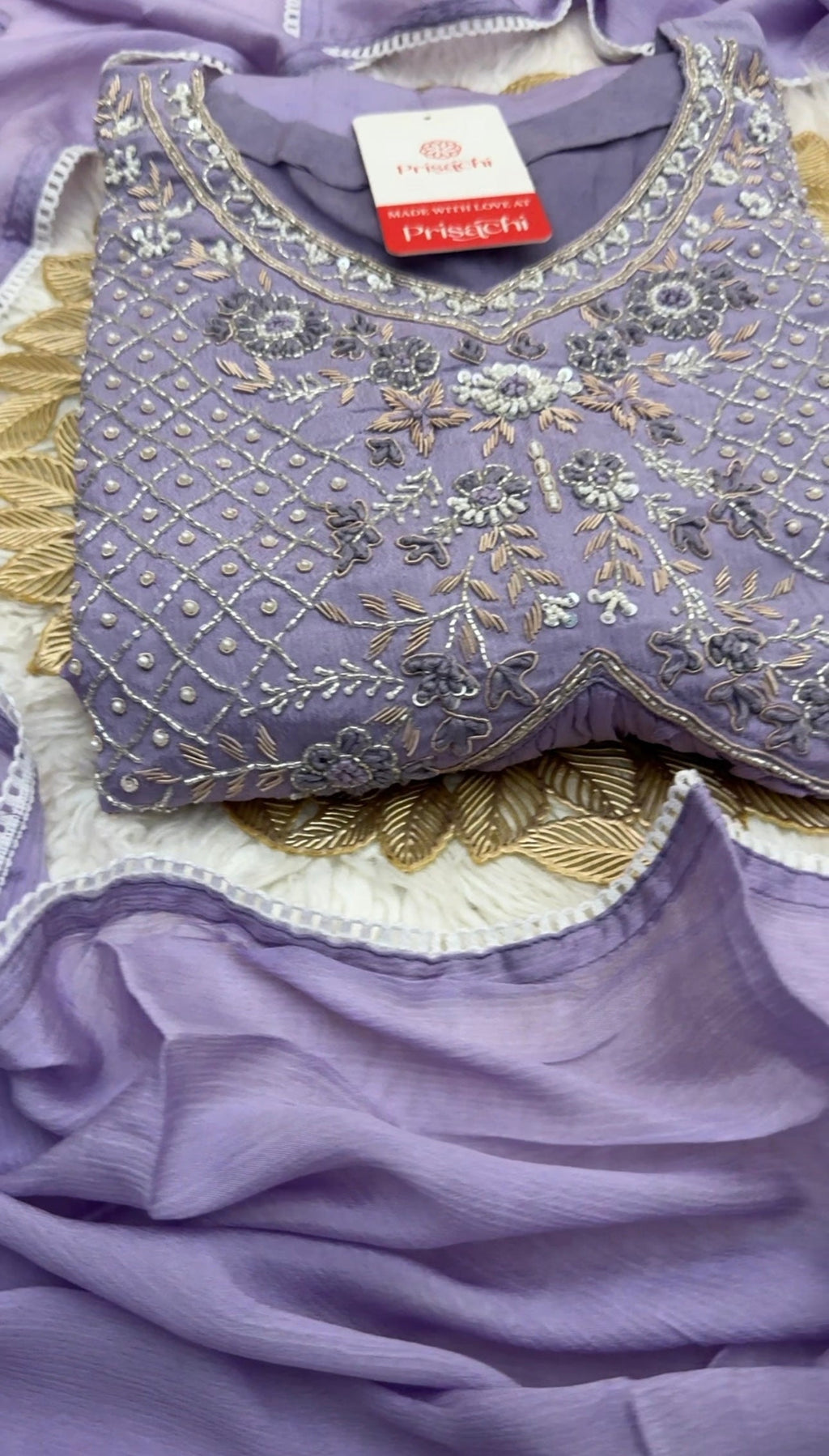 Lavender Embroidered Alia cut Anarkali dress