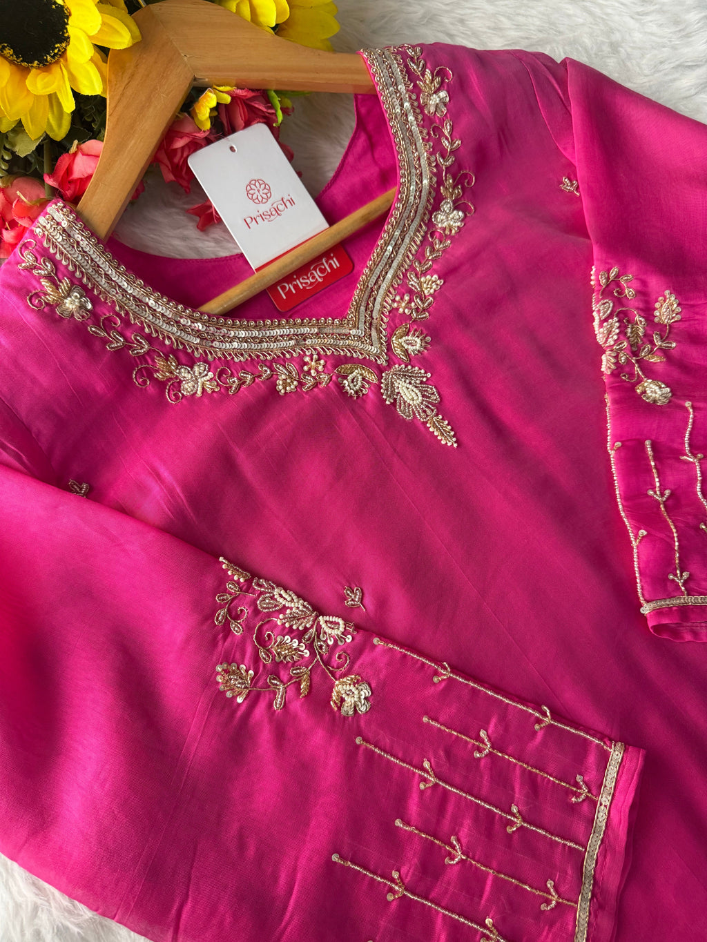 Prisachi A-line Kurta Set with comfy pant and dupatta for Women