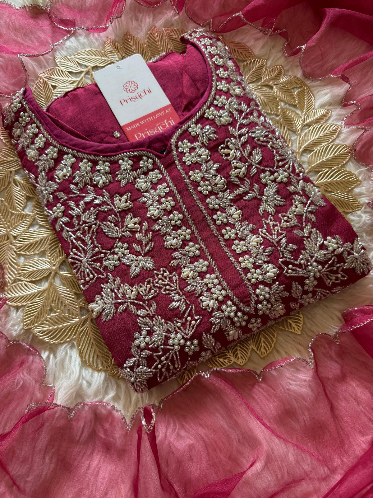 Purple Embroidered kurta bottom with dupatta
