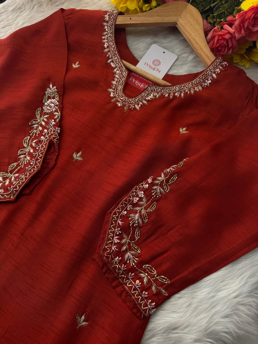 Purple Designer Embroidered Kurta Set with Pants & Dupatta Ethnic Wear