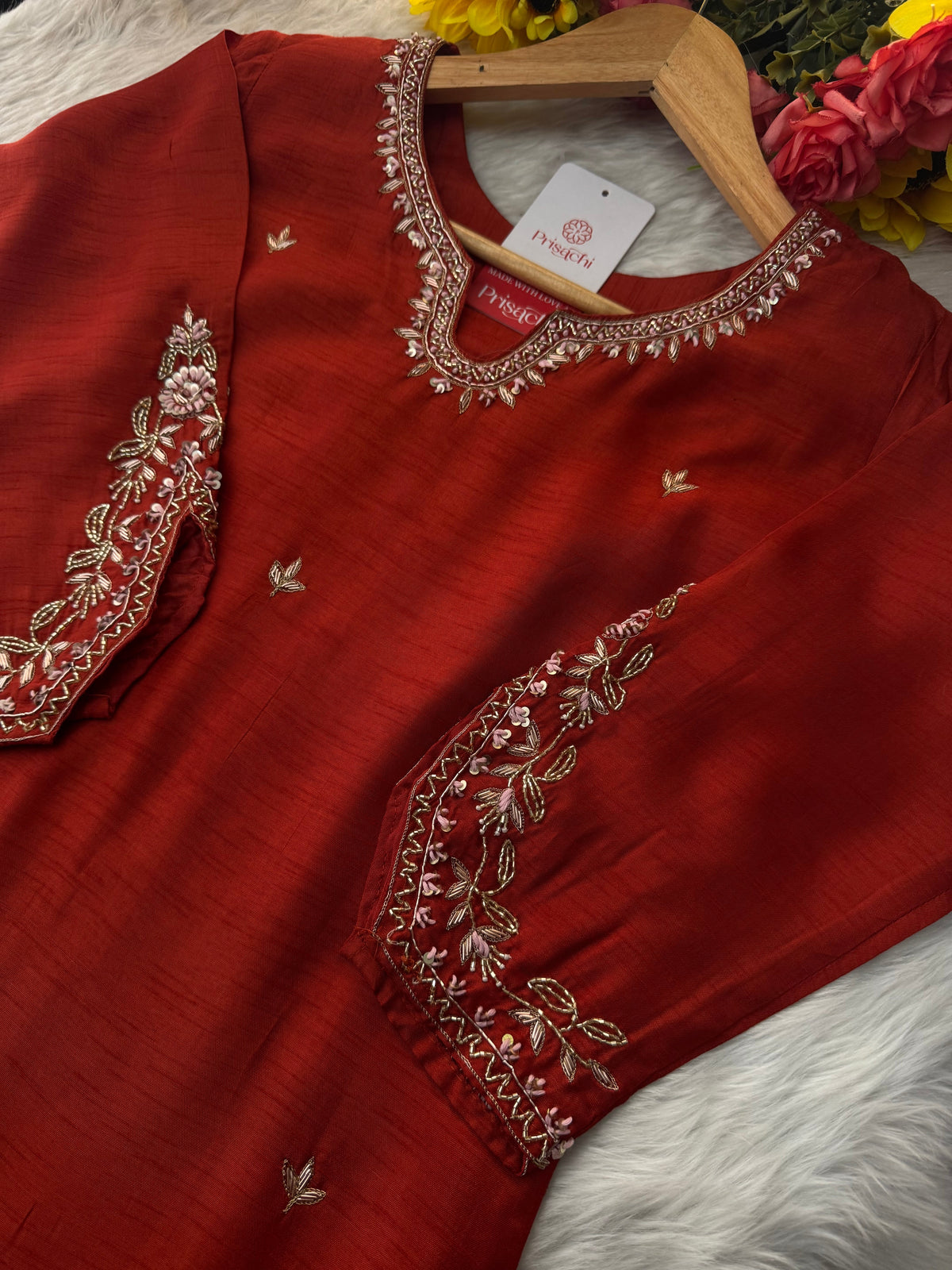 Purple Designer Embroidered Kurta Set with Pants & Dupatta Ethnic Wear