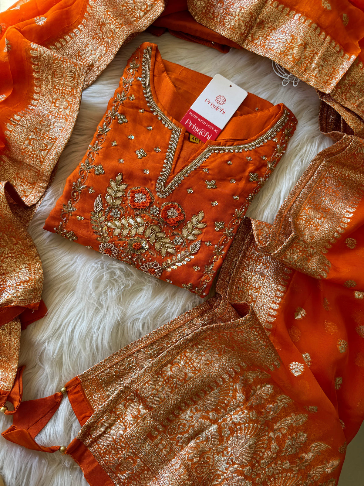 Embroidered Kurta bottom With Dupatta