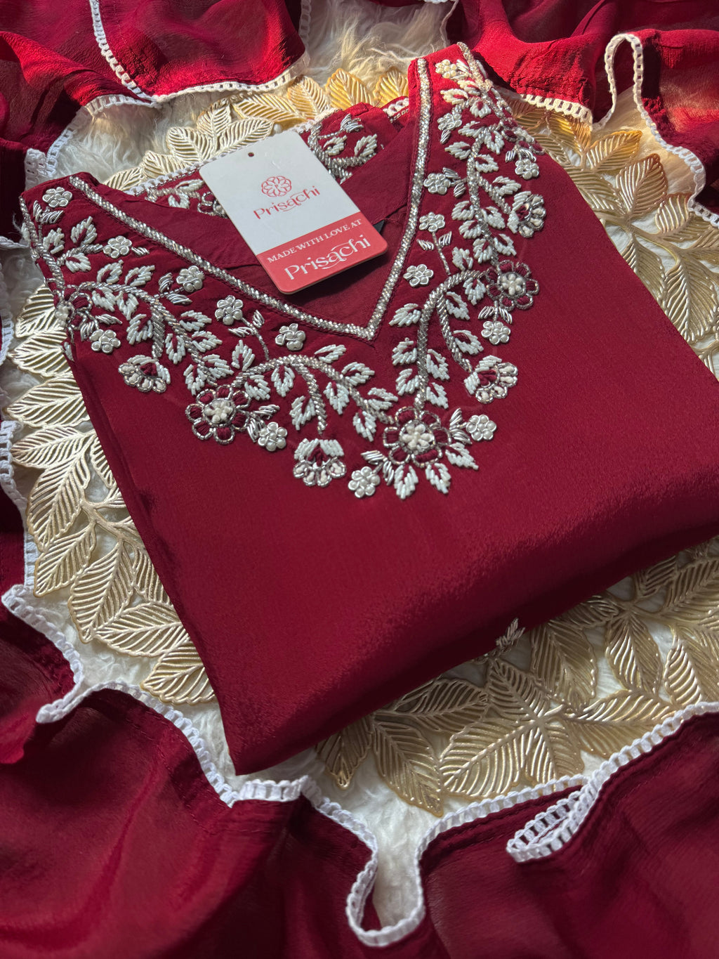 Embroidered kurti sharara set  with dupatta