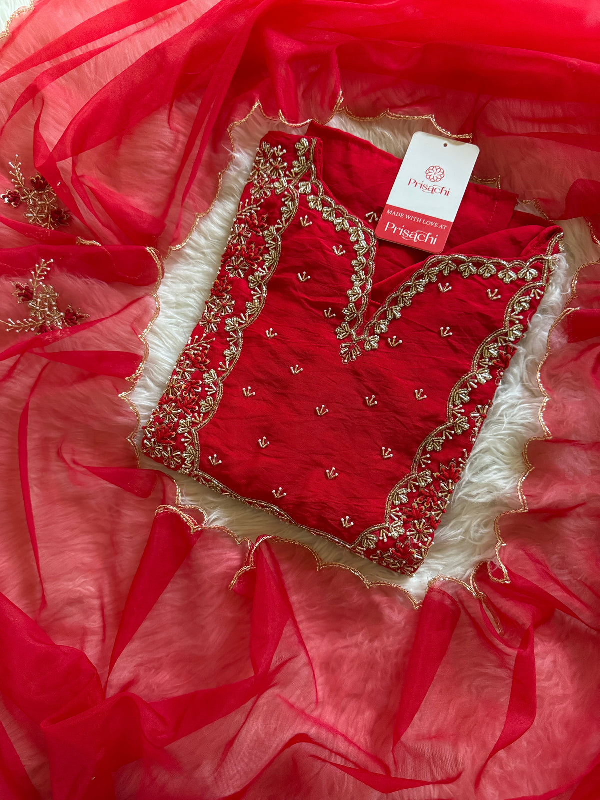 Embroidered kurta Pant  with dupatta with Zardosi work