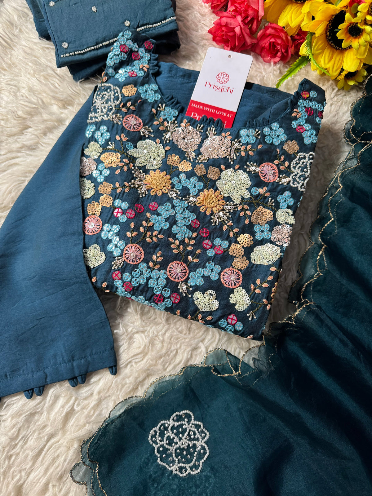 Designer Embroidered kurta Bottom  with dupatta