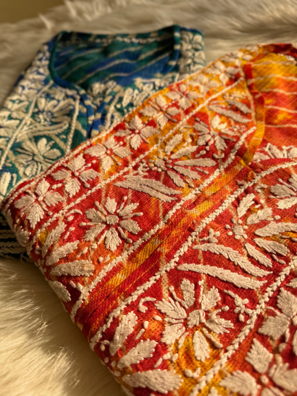 Hand work cotton chikankari kurta