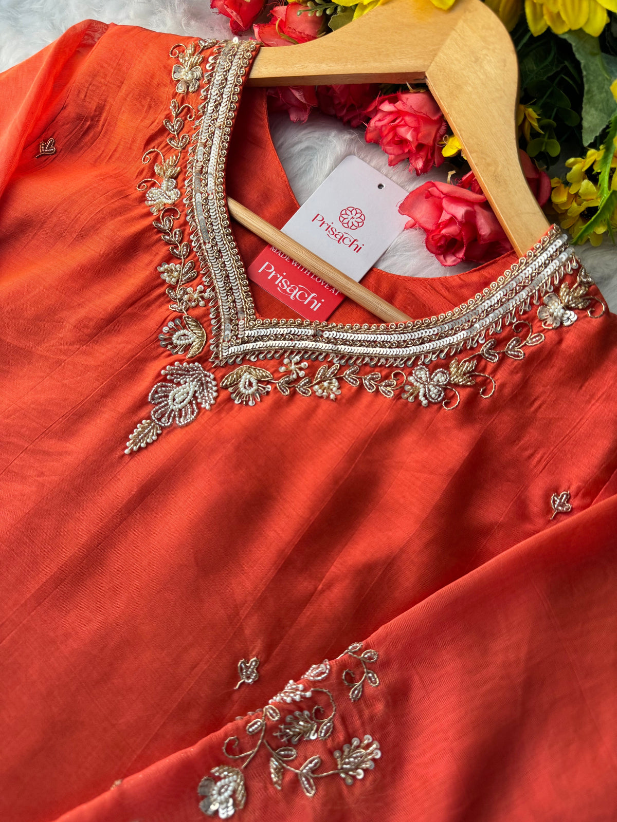 Prisachi A-line Kurta Set with comfy pant and dupatta for Women