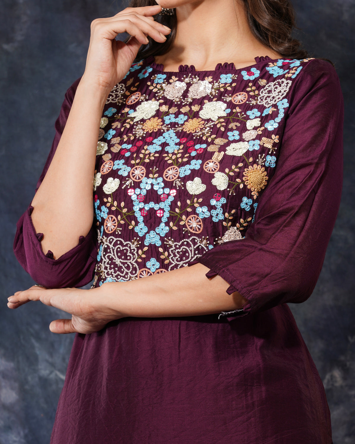 Designer Embroidered kurta Bottom  with dupatta