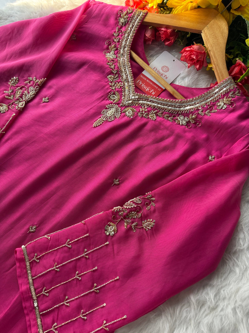 Prisachi A-line Kurta Set with comfy pant and dupatta for Women