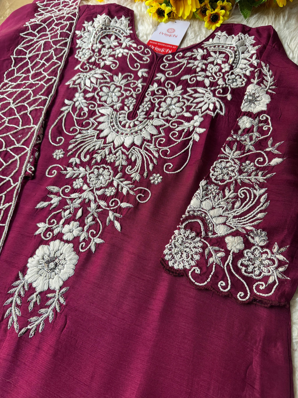 Designer Embroidered kurta Bottom  with dupatta