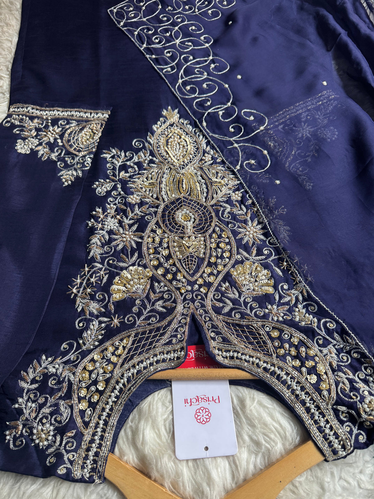 Blue Designer Embroidered kurta Bottom  with dupatta