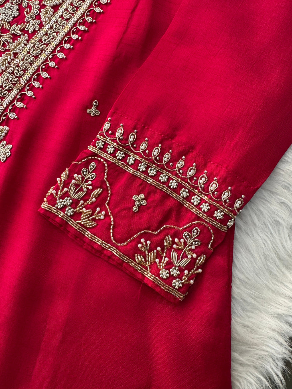 Pink Embroidered kurta Pant  with dupatta
