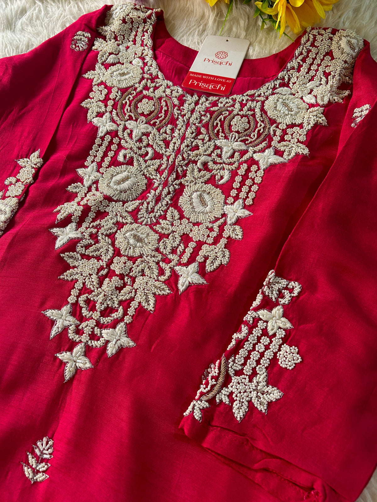 Orange Embroidered Kurta bottom With Dupatta