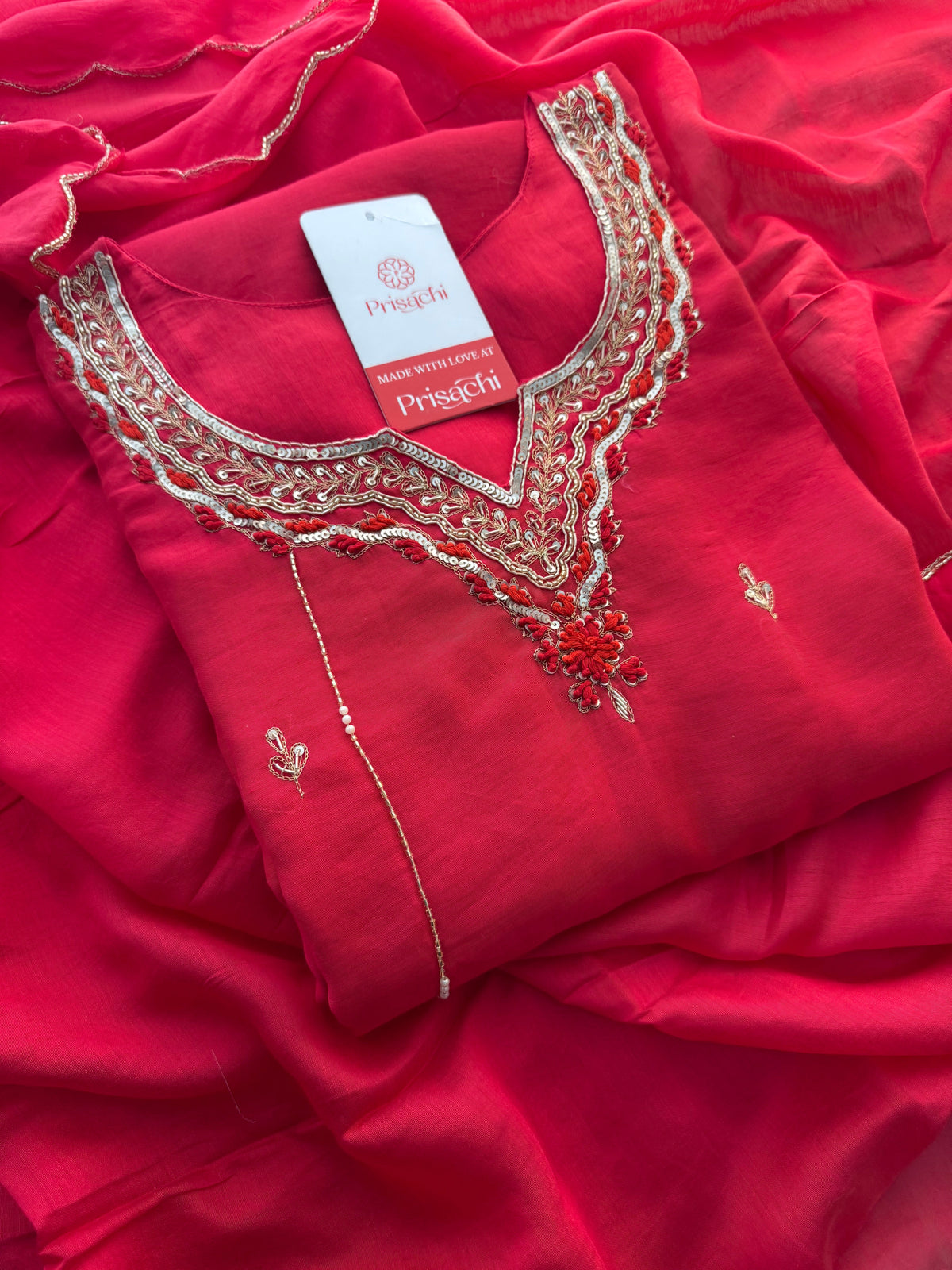 Green  Embroidered Ethnic A-Line kurta set with dupatta and Pants | Traditional Suit Set