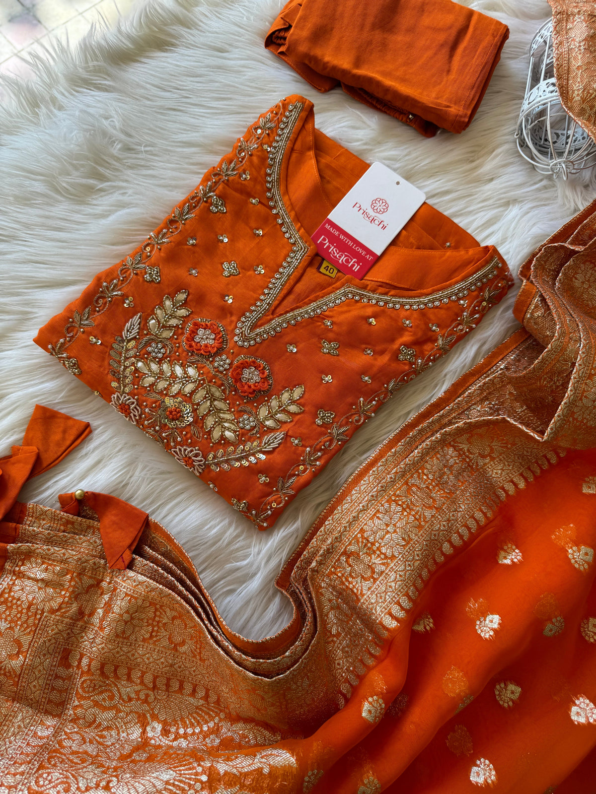 Purple Embroidered Kurta bottom With Dupatta