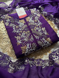 Purple Designer Embroidery Kurti pant with embroidered Work duptta