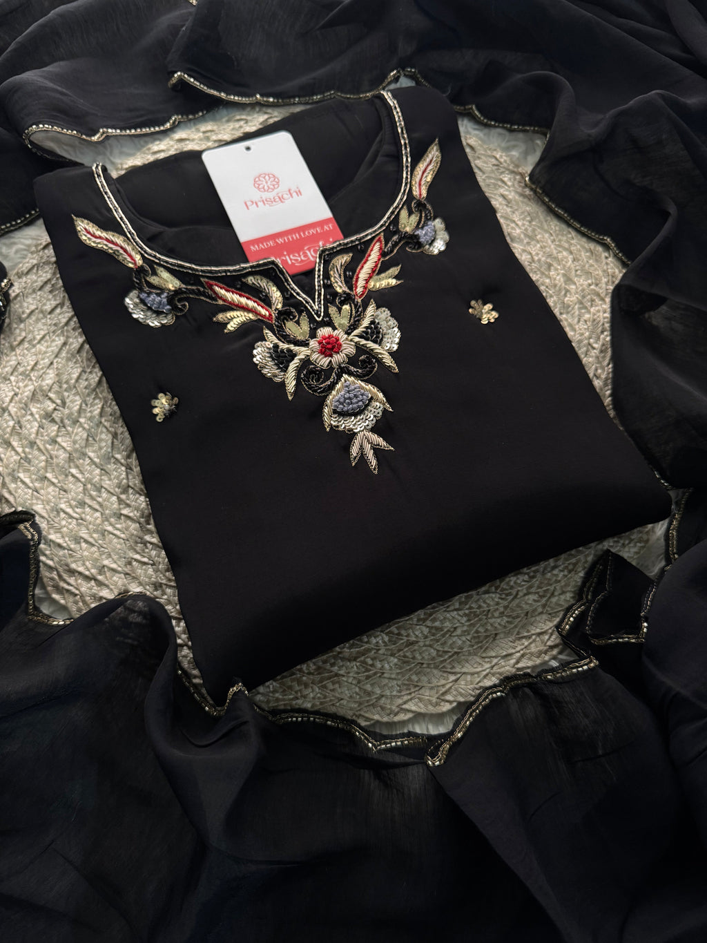 Prisachi Pink Embroidered kurta bottom with dupatta