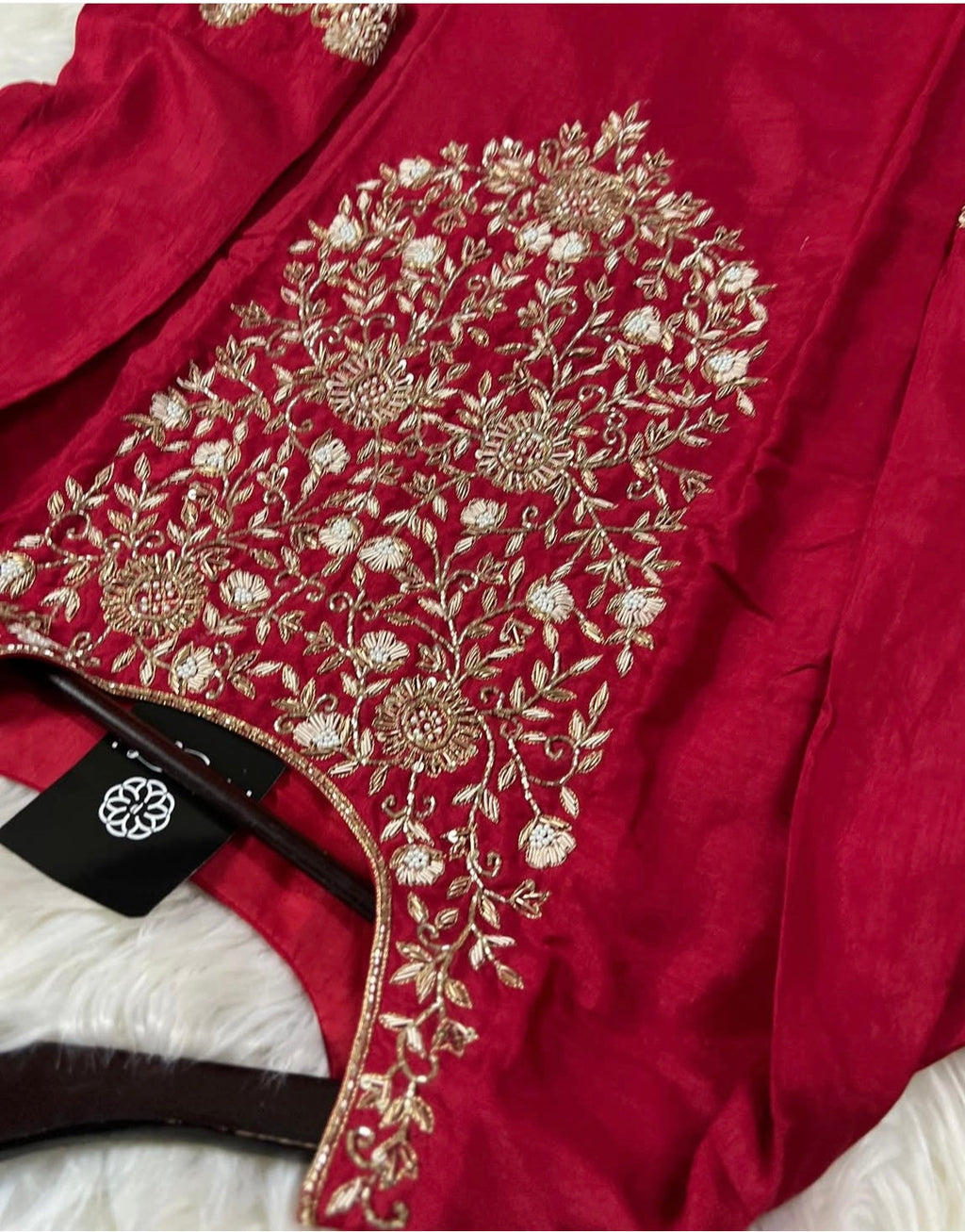 Designer Red Embroidered kurta set with dupatta