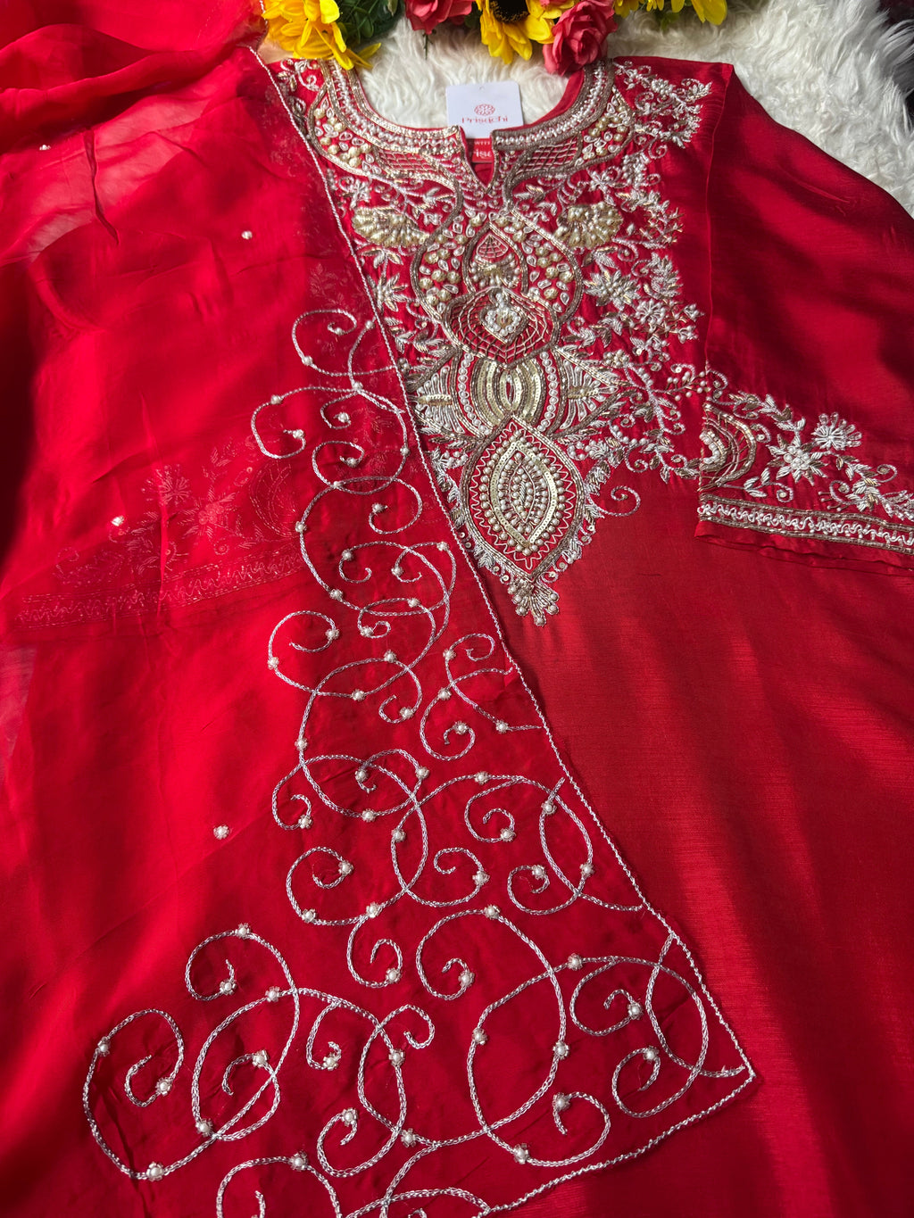 Designer Embroidered kurta Bottom  with dupatta