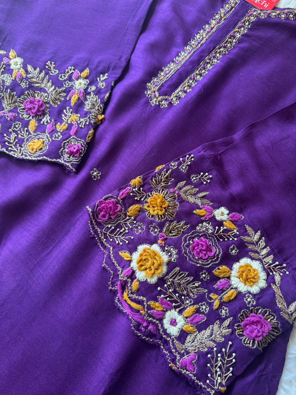 Purple embroidered kurta Pant  without  dupatta