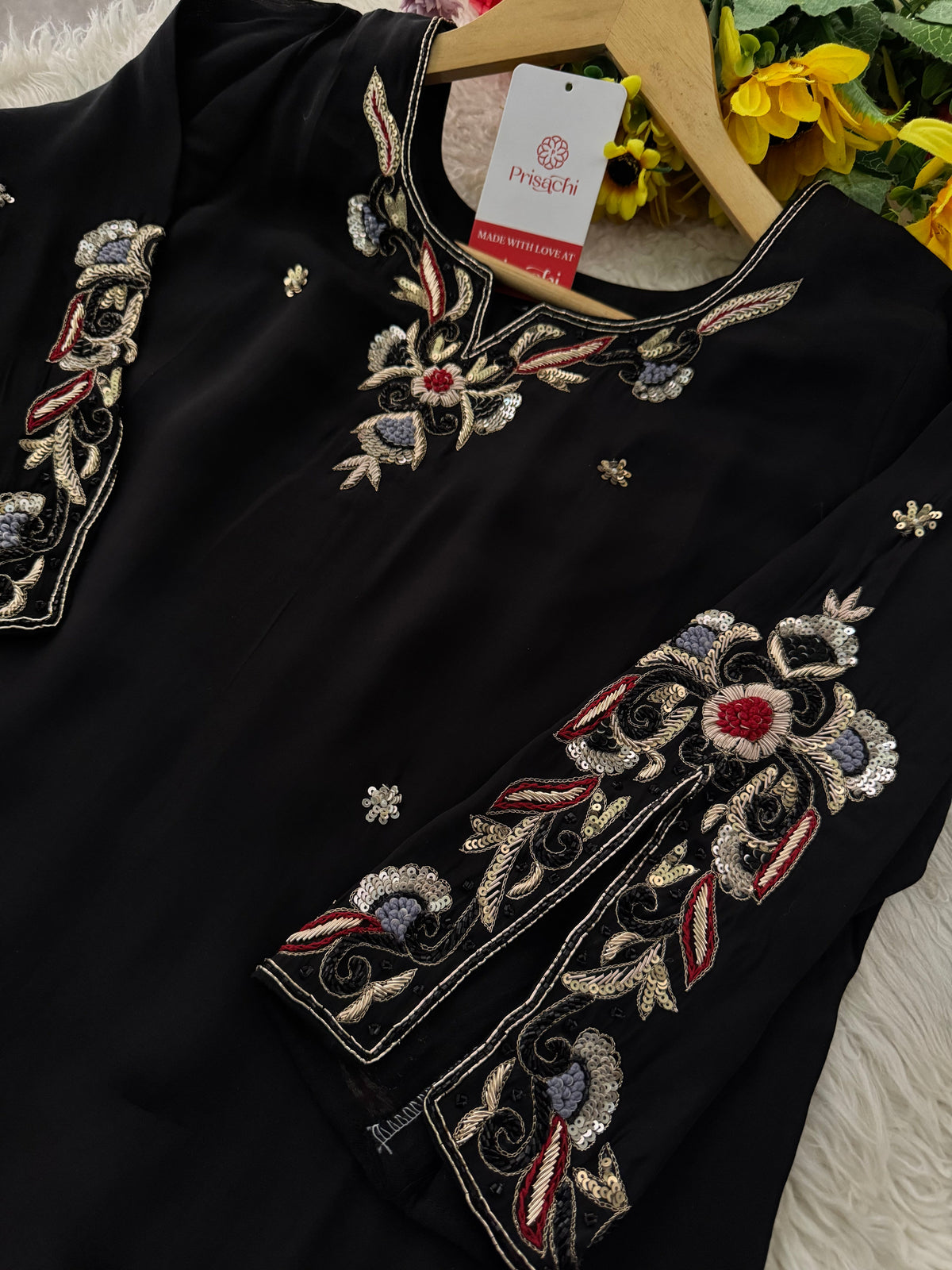 Prisachi Pink Embroidered kurta bottom with dupatta