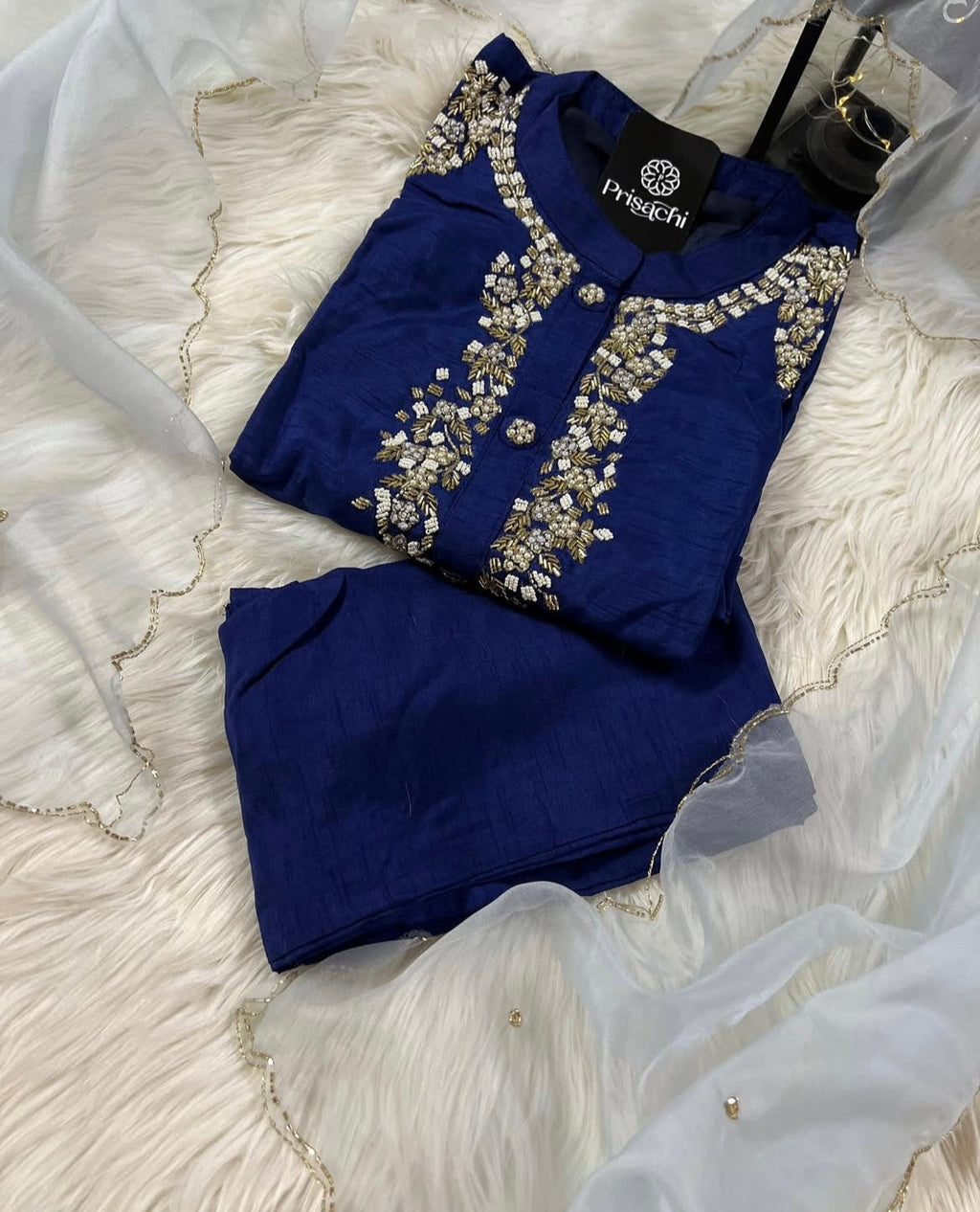 Designer Embroidered Ethnic kurta set with dupatta and pants