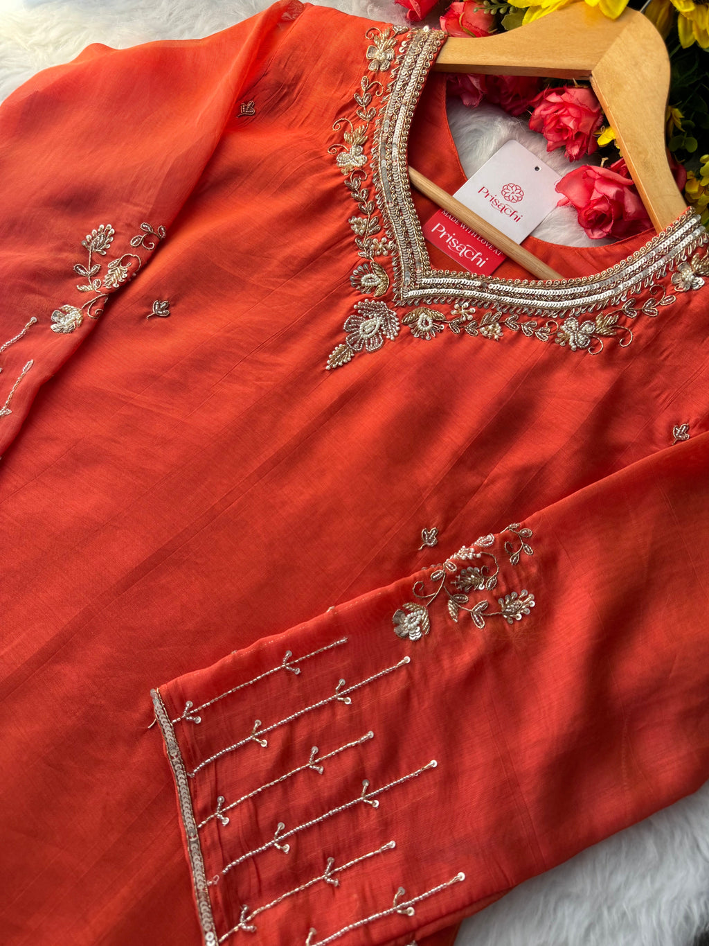 Prisachi A-line Kurta Set with comfy pant and dupatta for Women