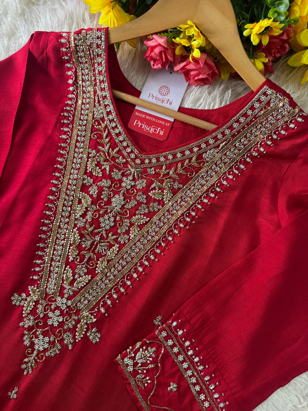 Pink Embroidered kurta Pant  with dupatta