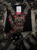 Black Embroidered Ethnic Kurta Set for Women with Pants & Dupatta