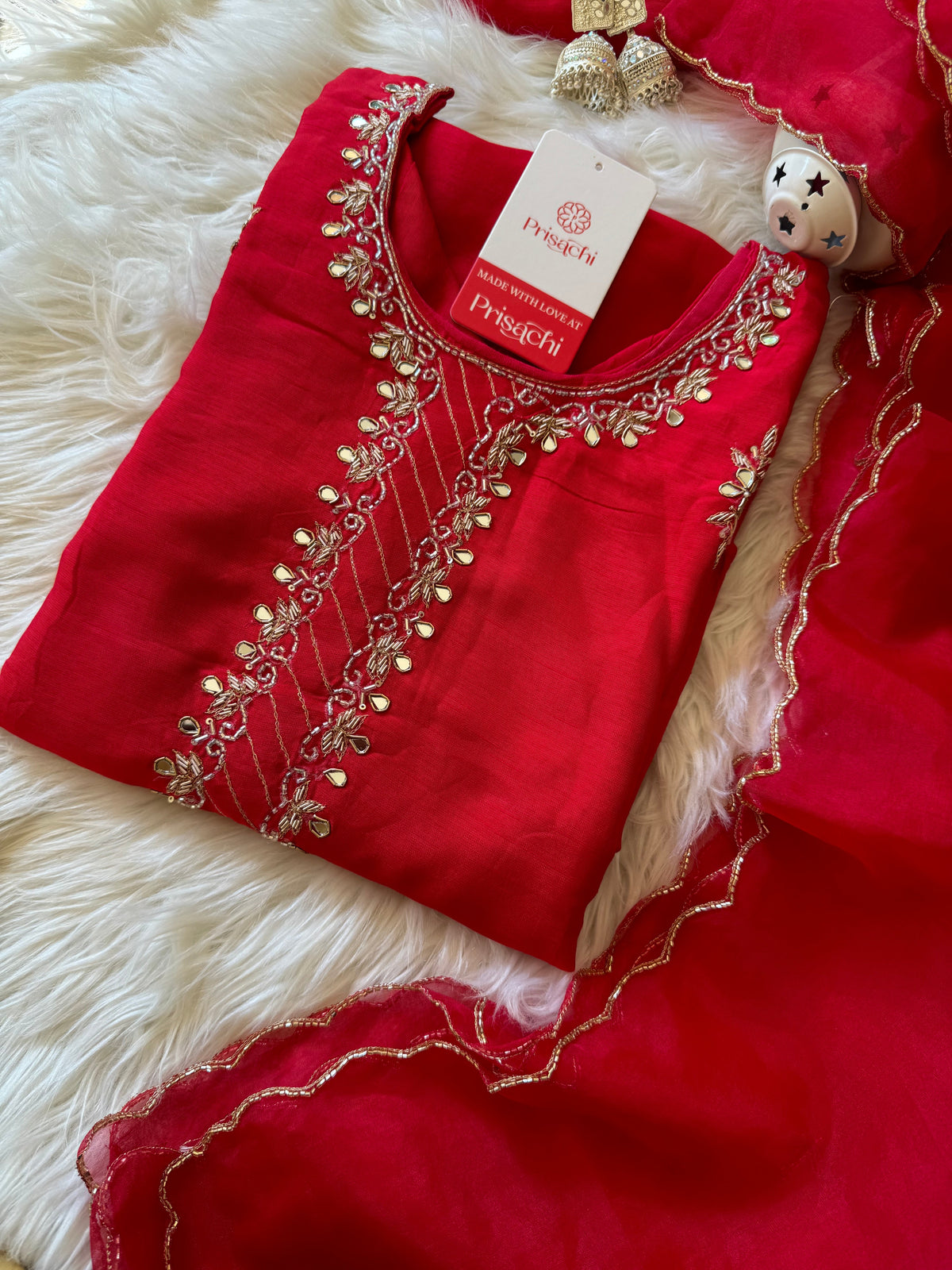 Blue embroidered kurta set with dupatta