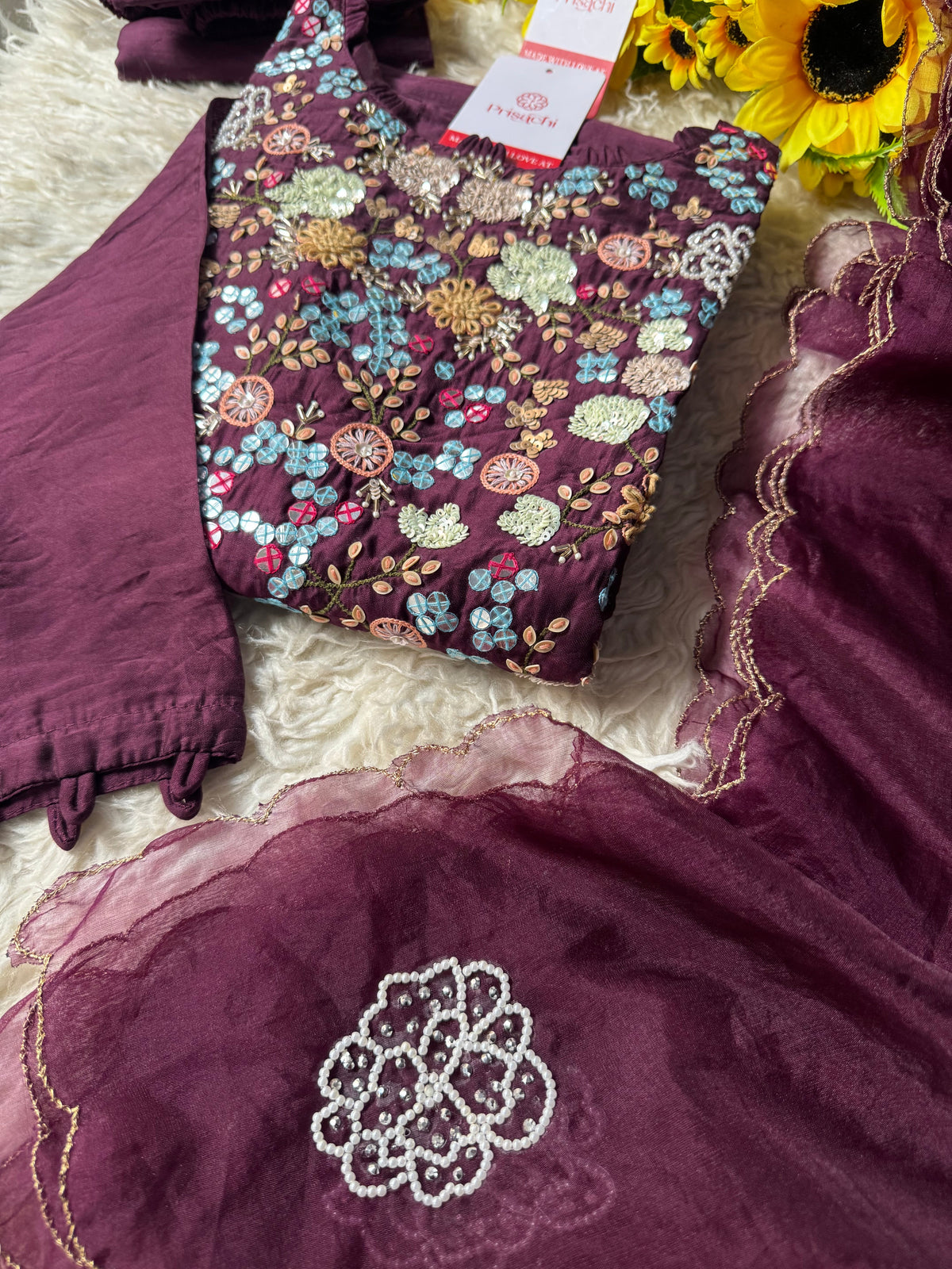 Designer Embroidered kurta Bottom  with dupatta