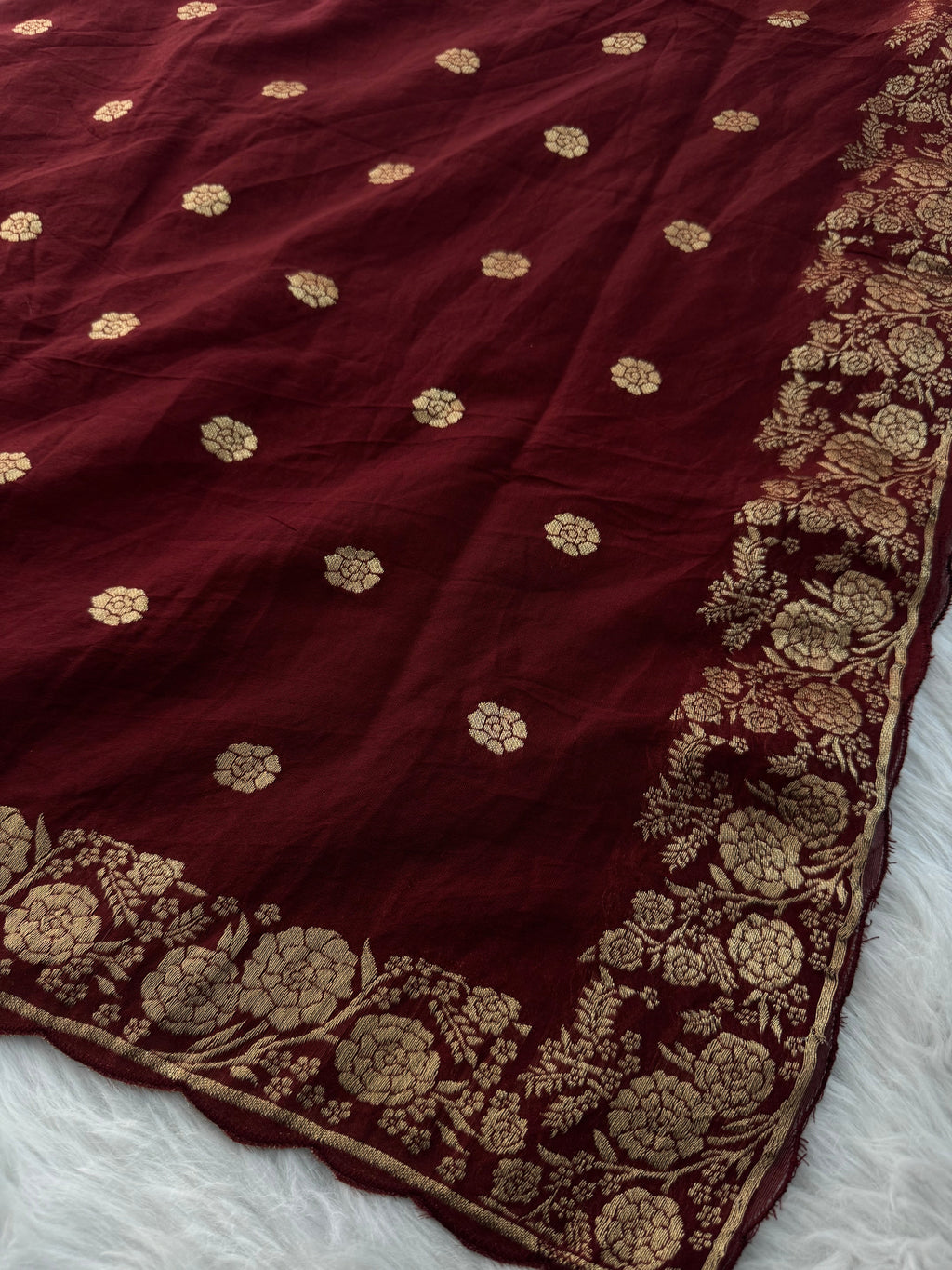 Maroon Zardozi Embroidered Kurta Set for Women with Pants & Banarasi Dupatta | Traditional Ethnic wear