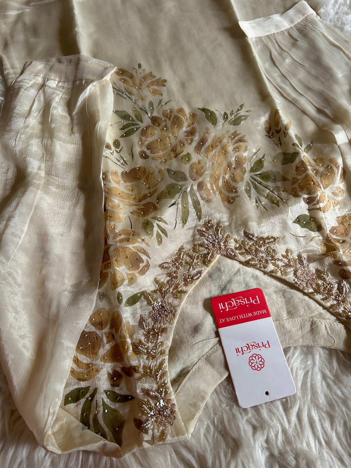 Off-white Straight Kurta Set With dupttaa