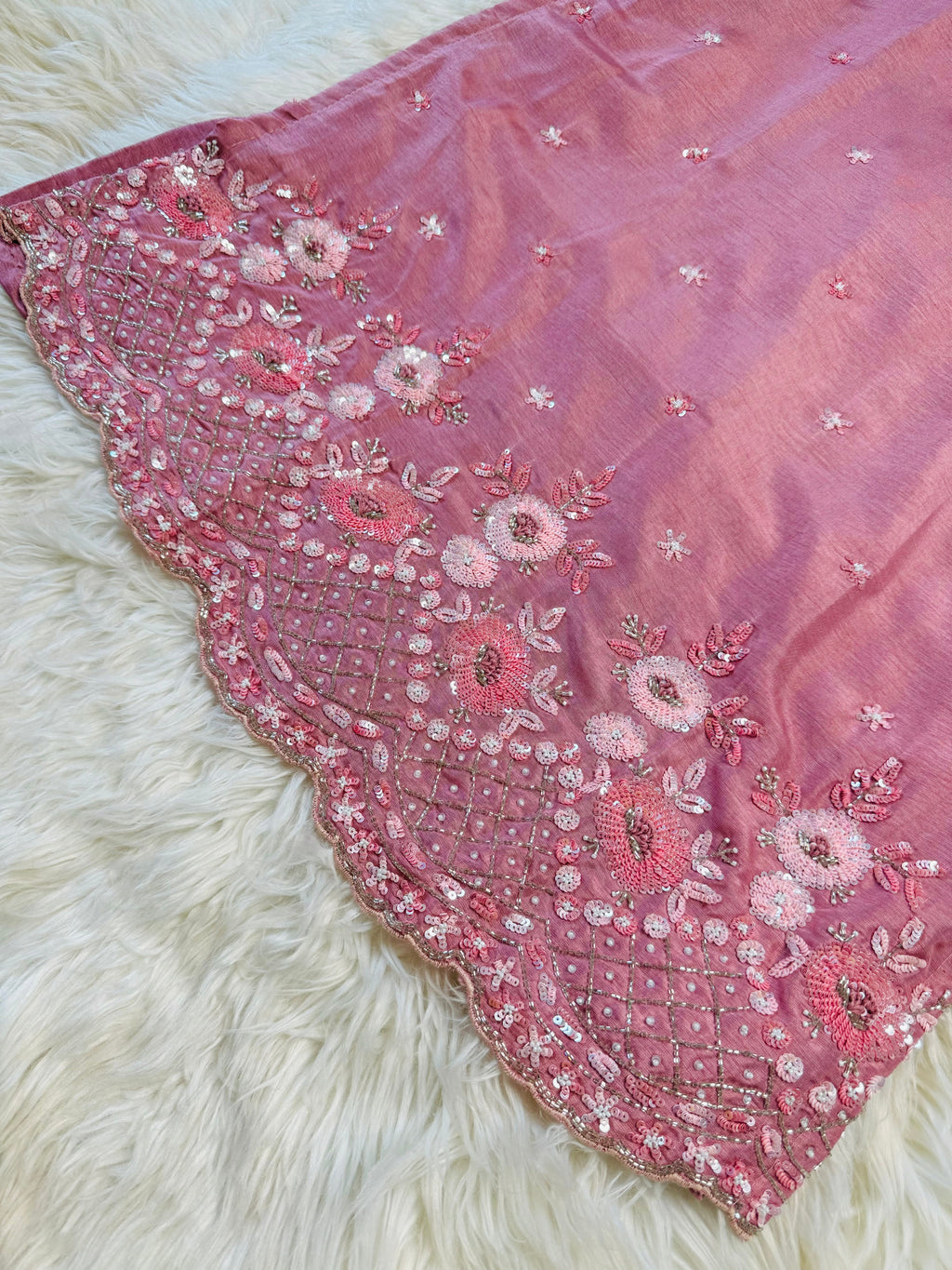 Purple Designer neck embroidered kurta set with dupatta
