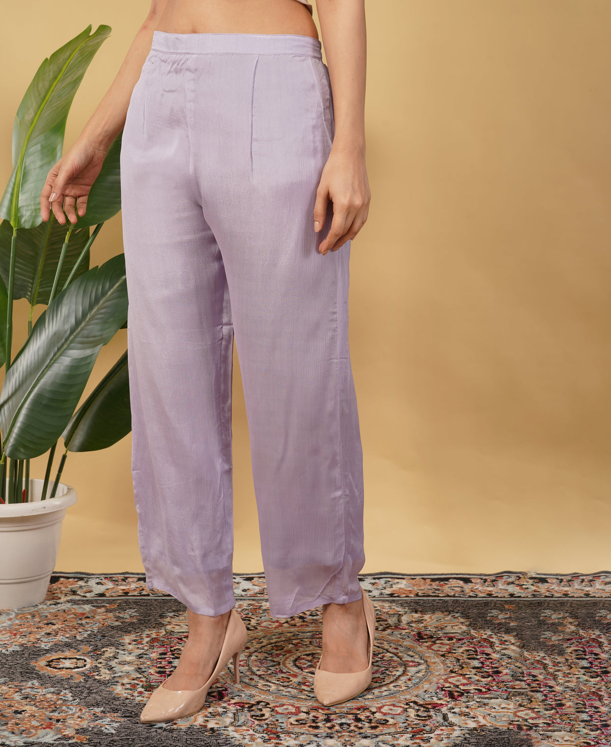 Prisachi Lavender Embroidered Alia dress for Women
