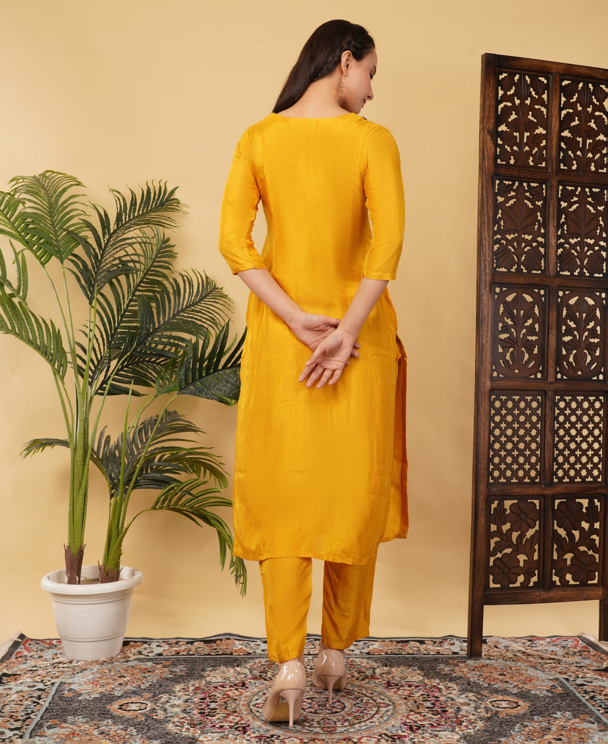 Yellow Designer Ethnic Embroidered Kurta Set with Pant & Dupatta