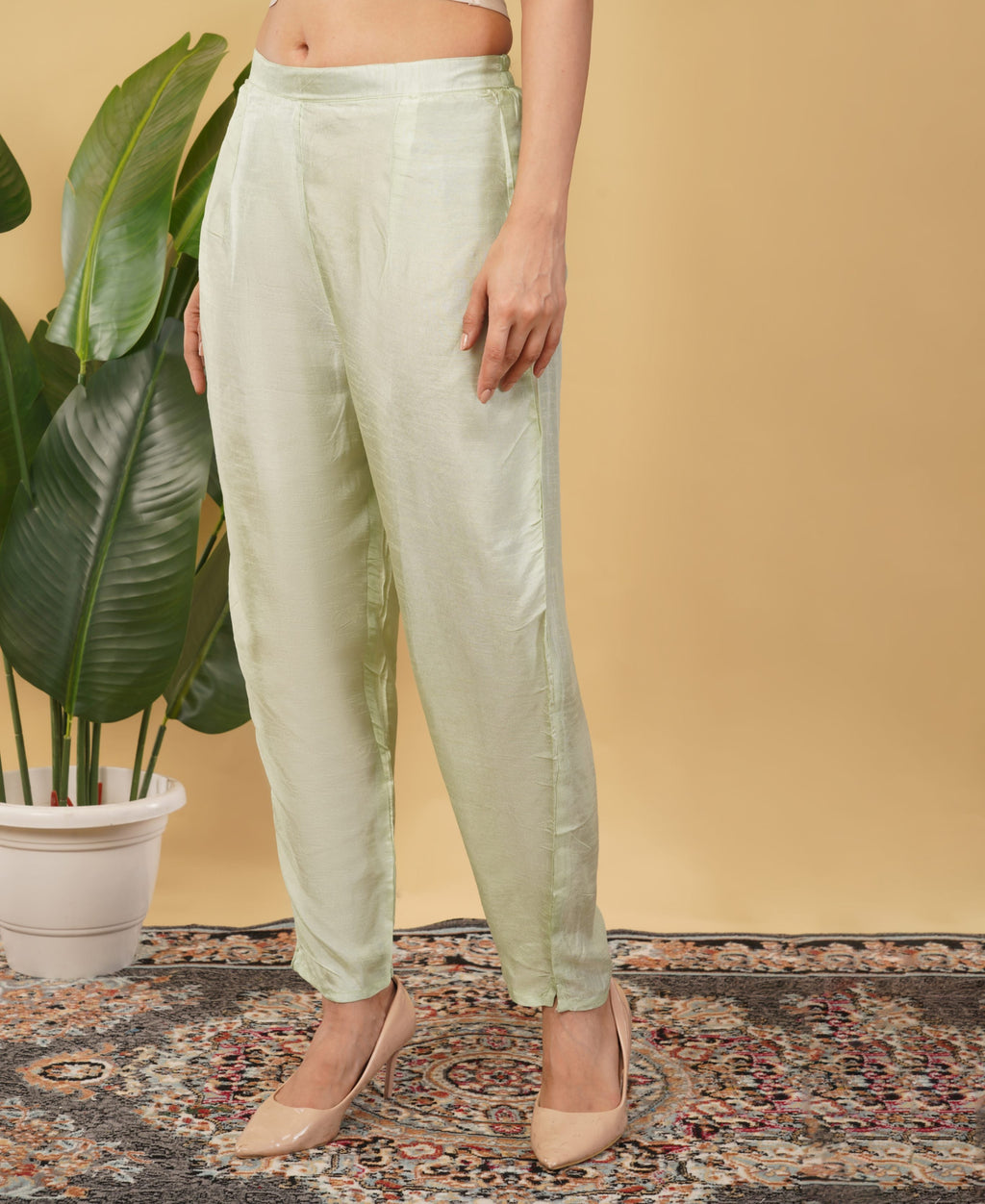 Pista Green Designer Embroidered Ethnic Kurta Set with Pant & Dupatta